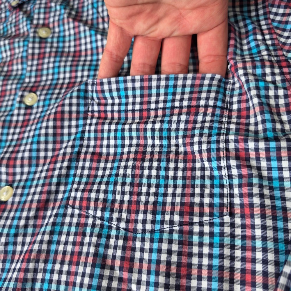 Peter Millar Summer Comfort Button Down Shirt Mens Medium Check Performance Golf - Picture 4 of 9